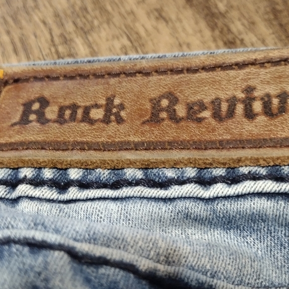 ROCK REVIVAL Moon Ankle Skinny Stretch Distressed Jeans Womens Size 24 Pre-owned - Picture 11 of 17